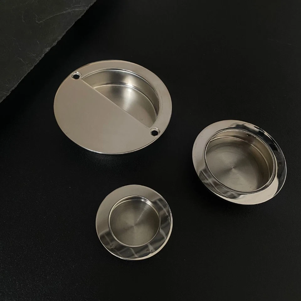 Flush Pull Recessed Sliding Door Handle Round Square Oval Oblong Circular - Image 4 of 4