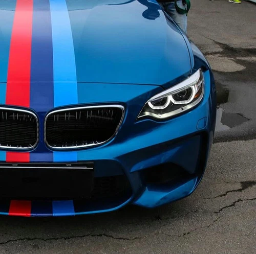 Car Sticker For BMW Engine Hood Tricolor Racing Stripe Vinyl Decal Custom model - Picture 4 of 6