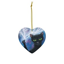 Lightning Cat - Betty Jo Wolfe Ceramic Ornament