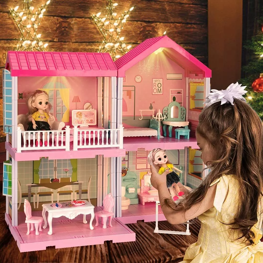  Dream Doll House Girls Toys- 4-Story 12 Rooms