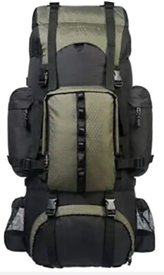 Internal Frame Hiking Backpack Rainfly 65 L Green Heavy Duty Easy Safe Travel