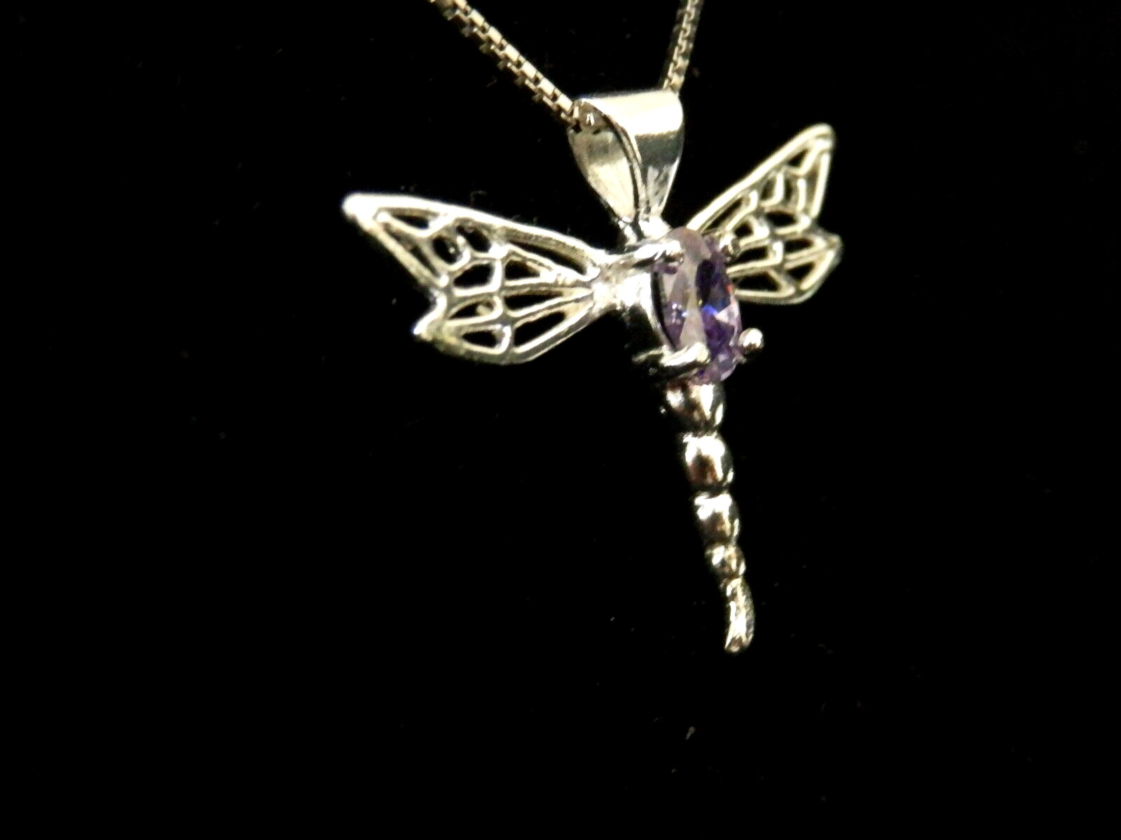 Beautiful Sterling Silver Solitaire Ameythst Drag… - image 3