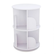 Rotating Bookshelf Wood Corner Bookshelf 360 Display Spinning Bookcase Storage