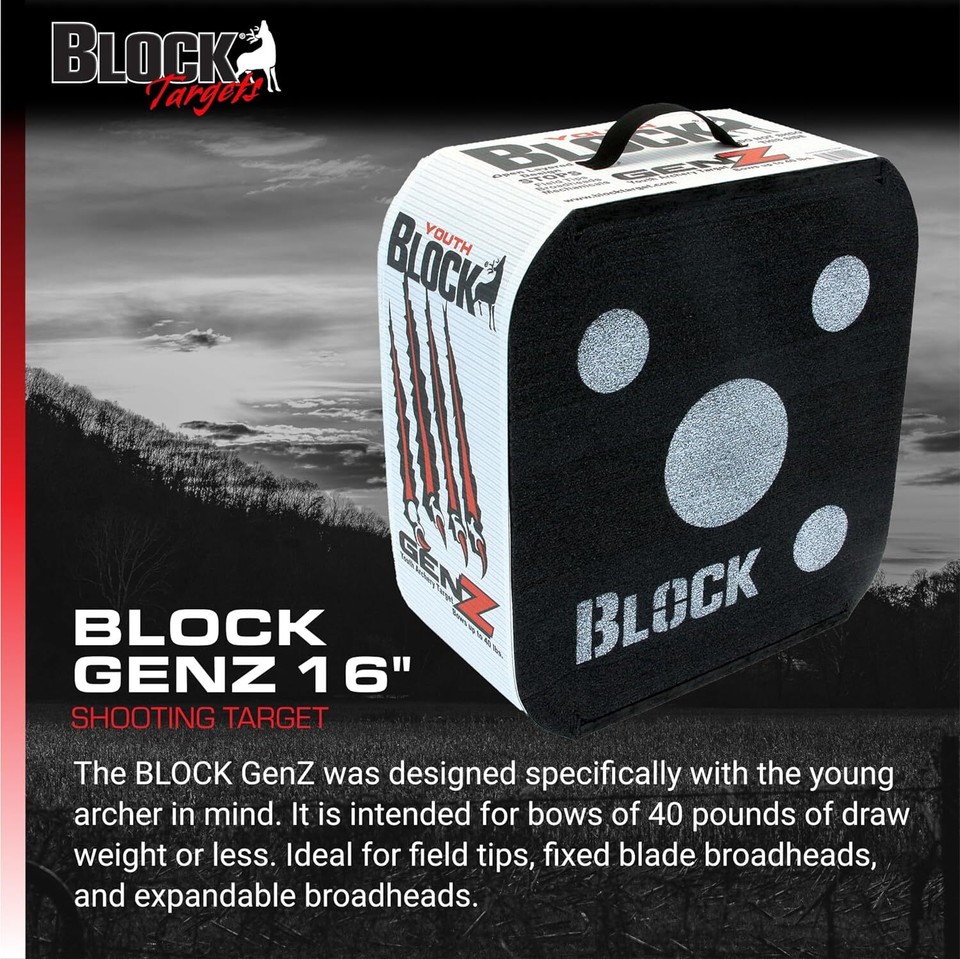 Block GenZ Youth Open Archery Arrow Target Patented Open Layer Design