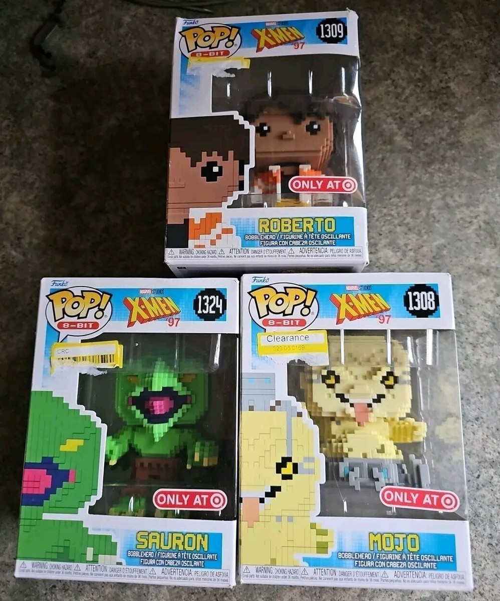 3 Funko POP! 8-Bit: X-Men Mojo 1308, Sauron 1324, & Roberto 1309