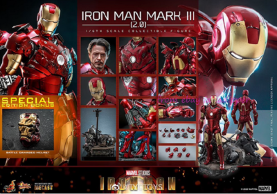 Hot Toys Mms664d48 Iron Man Mark III (2.0) 1/6 Deluxe Edition