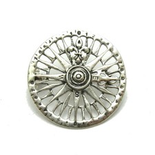 Sterling Silver Brooch Compass Fleur De Lys Genuine Solid Hallmarked 925 Empress