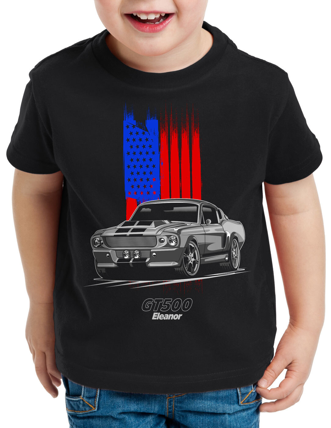 ALTRA T shirt bambino GT500 Eleanor stars and stripes usa pony car solo 60 s
