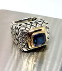 Dian Malouf Lab Created Blue Sapphire Ring 14k Gold & Sterling Silver Sz 6 21.0g — photo 6