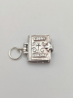 Vintage 925 Sterling Silber Nuvo Bibel Armband Charm Anhänger Geschenk 