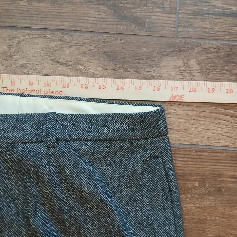 Pantalones Polo Ralph Lauren De Colección Para Hombre 34x26 (Dobladillo) Gris Lana Espiga Y2K Foto 4 de 4