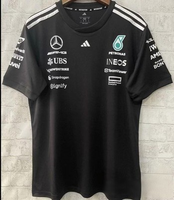 Mercedes AMG Petronas F1 Team Driver Mens Black/White T-Shirt
