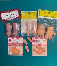 HUGE LOT PLASTIC RUBBER FACES HANDS  Other ACCESSORIES for DOLL MAKING