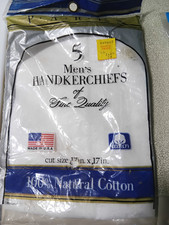 Men's 5-Pack Handkerchiefs 100 Natural Cotton White Plain Solid 17x17"