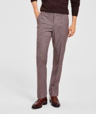 Tommy Hilfiger Mens Gray Red Modern Fit Flex Pants 38 X 32 NEW $95 TTEAPH6A0171