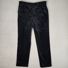 Polo Ralph Lauren Corduroy Suit Trouser 36 33 Navy Adjustable Italian Wide-Wale