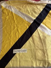 Yves Saint Laurent Vintage Silk Scarf Yellow/Gold/Black Geometric Blocks
