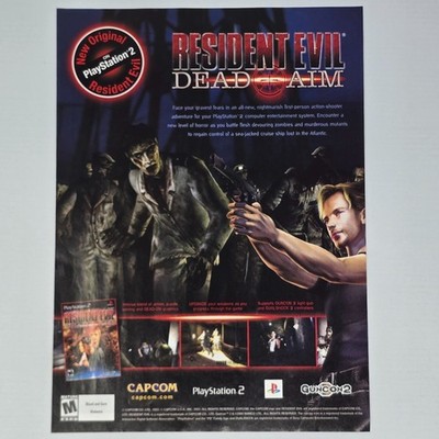 Resident Evil Dead Aim PlayStation 2 PS2 Authentic Magazine Ad