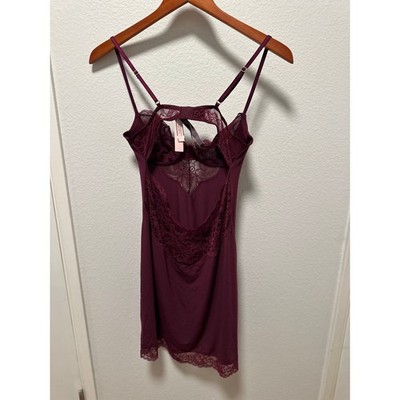 NEW! Victoria's Secret Modal & Lace Cupped Mini Slip Dress, Burgundy, Size M | eBay NEW! Victoria's Secret Modal & Lace Cupped Mini Slip Dress, Burgundy, Size M | eBay