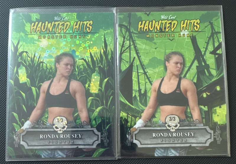 Wild Card Haunted Hits Monster Hunt Ronda Rousey Fighter Serial Numbered 2 Lot