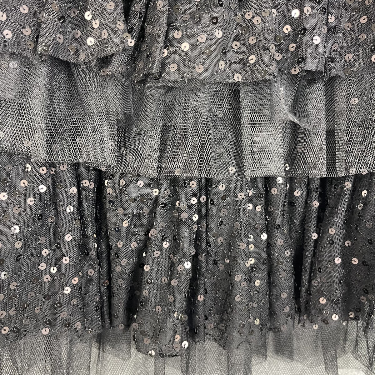 lunara long sleeve mini dress black Vintage Betsey Johnson Black Lace & Tulle Embroidered Evening Dress – Modig main image 1