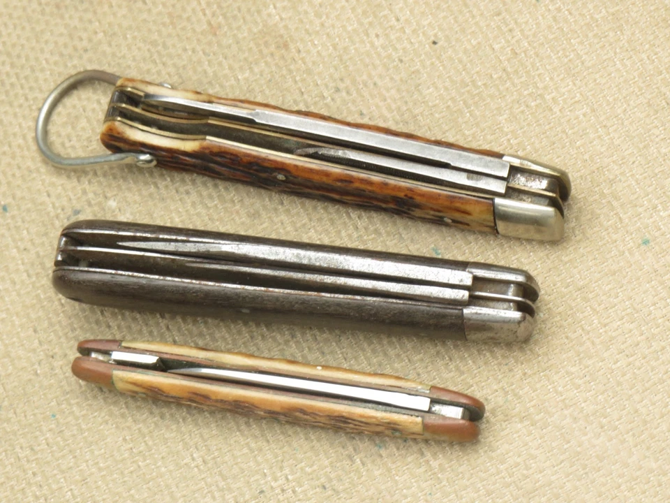 Cuchillos de bolsillo antiguos Cattaraugus Cutlery Co - Lote de tres - Piezas/Reparación Foto 4 de 4