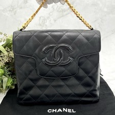 CHANEL Vintage Classic One shoulder Matelasse  Shoulder Bag Black *Rank AB*