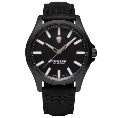 ProTek Field Watch 3002 Series Titanium Case w/ IP Black Plating 3-Hand Movement