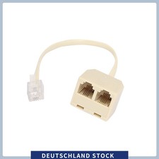 RJ11 6P4C 1 Stecker auf 2 Buchsen Telefonleitung Splitter Anschluss Beige