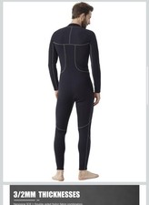 NWT Hevto Men Wetsuits 3/2mm Neoprene Wet Suit Back Front Zip 3X