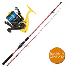 KIT PESCA CANNA GLOBE FISHING RED BOAT 1.80 M+TRABUCCO VEKTOR MASTER 6000 COMBO