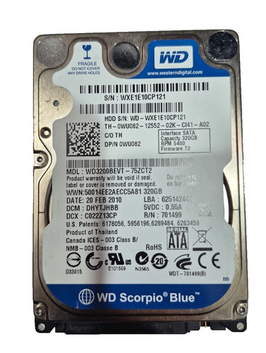 HDD WD 320GB 2.5” SATA Notebook WD3200BEVT Laptop Getestet Ok 💾