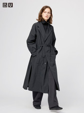 UNIQLO U Single Breasted Long Coat - Black - ...