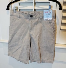 New Cat And Jack Boys Flat Front Shorts Knee Length Size 10 Khaki Beige Stretch