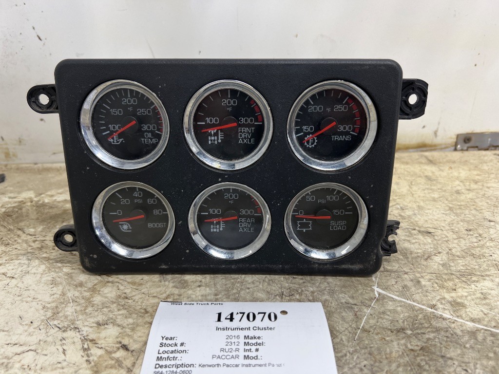 Kenworth Paccar Instrument Panel Gauge Cluster S64-1284-0600 From