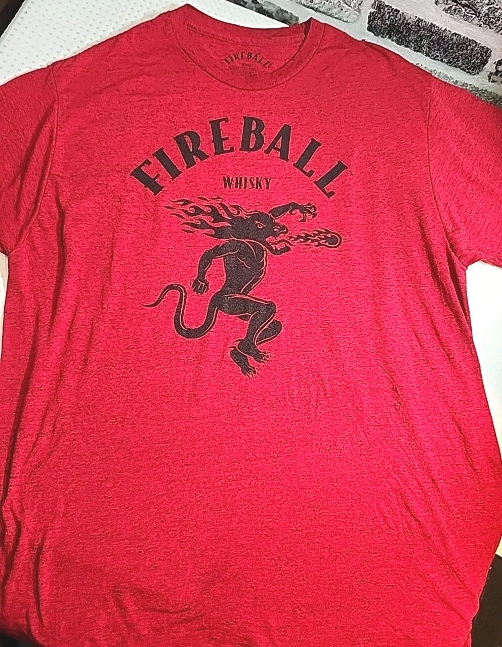 ALTRA T shirt Fireball Whisky uomo XL rossa manica corta logo grafico