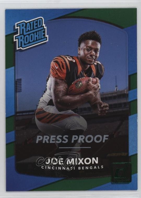 2017 Panini Donruss Rated Rookie Press Proof Green Joe Mixon #335 Rookie RC 9ut
