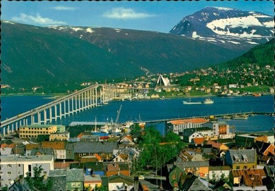Tromso Norway Postcard Mittet Scenic Bridge Harbor Unposted 2935/28