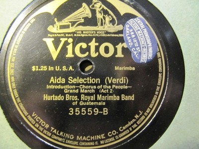 LATIN GUATEMALA 1916 AIDA GRAND MARCH Hurtado Brothers ROYAL MARIMBA Band 35559