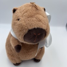 Capybara Plush Stuffed Animal 10 Brown w/ Silver Bow Cute Gift Toy