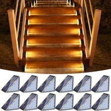 Solar Step Lights for Outside, Solar Stair Lights Outdoor Waterproof IP67, LE...