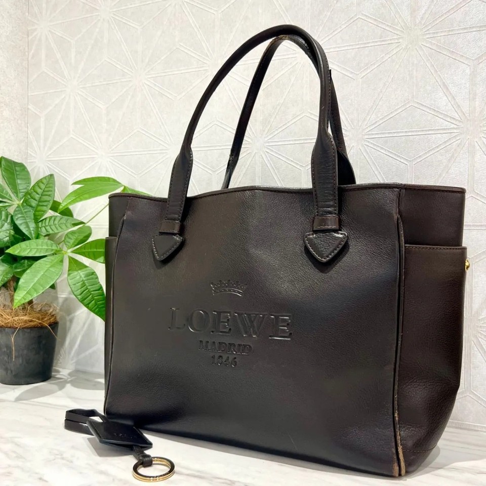 LOEWE Heritage Leather Tote Bag Dark Brown Timeless Luxury / Heritage Leather