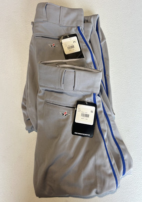 Pack off 2 Alleson Athletic #A00331 Gray with Navy Blue Stripe Size M & S