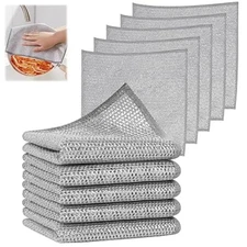 Multipurpose Steel Wire Dishcloths Reusable Non-Scratch Kitchen Cleaning Cloths