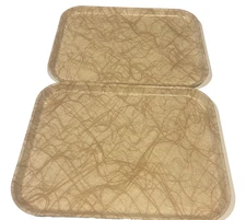 Vintage Cambro 65-10 Camtray Beige Abstract Fiberglass Trays Set of 2 18 By  14