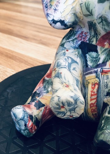 Decopage Elefant Vintage La Vie Keramik glasiert Country Floral Rüssel Up Lucky - Bild 6 von 19