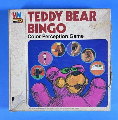 Vintage Teddy Bear Bingo Color Perception Game Media Materials 1977 1985 72 Bear