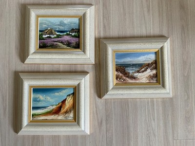 Sylt Bilder im weißen Rahmen 21 x 18 cm, im 3er Set