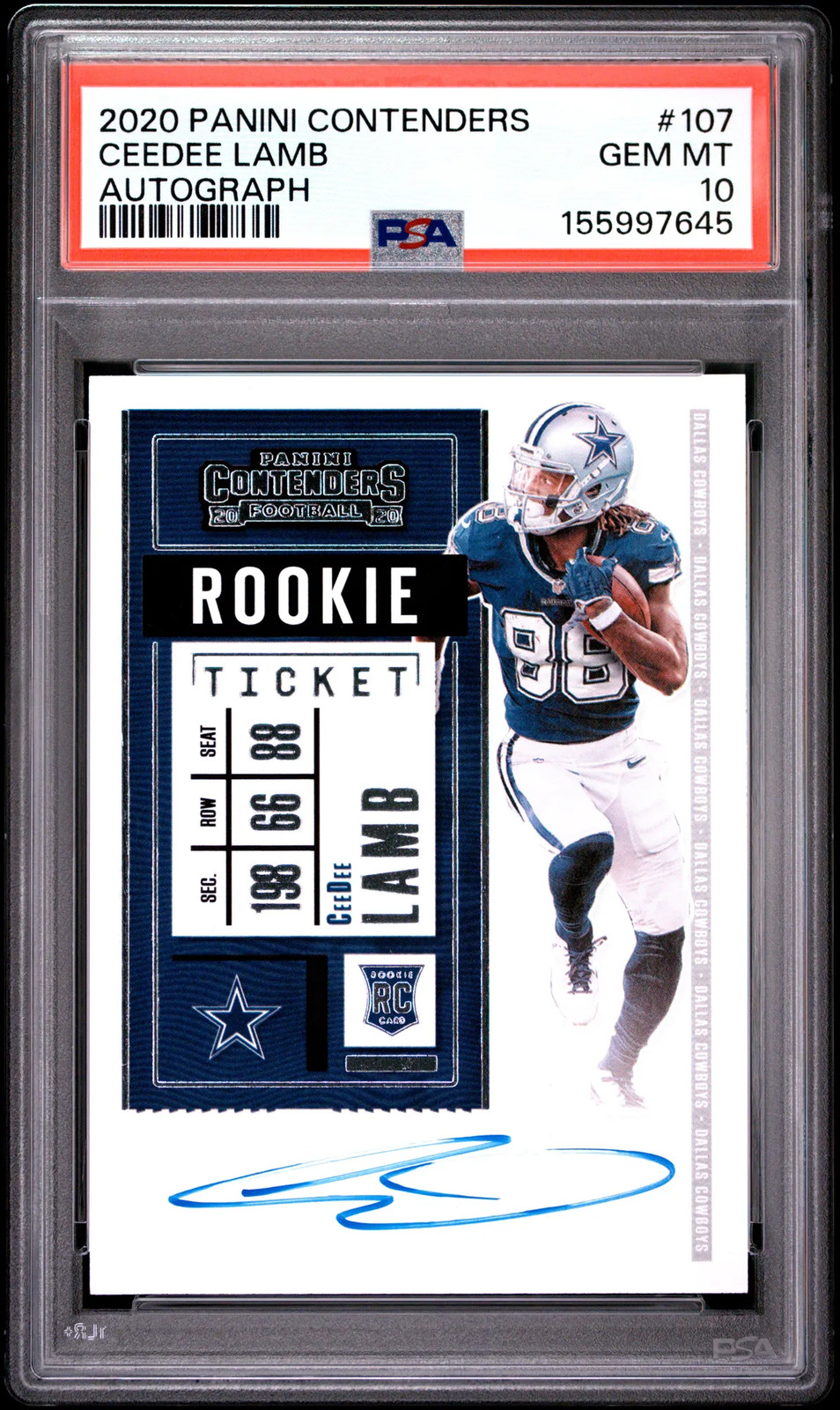 CeeDee Lamb Panini Contenders #107 Autograph