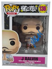 J Balvin Signed Autograph Funko Pop Rocks J Balvin #136 Figure Beckett COA